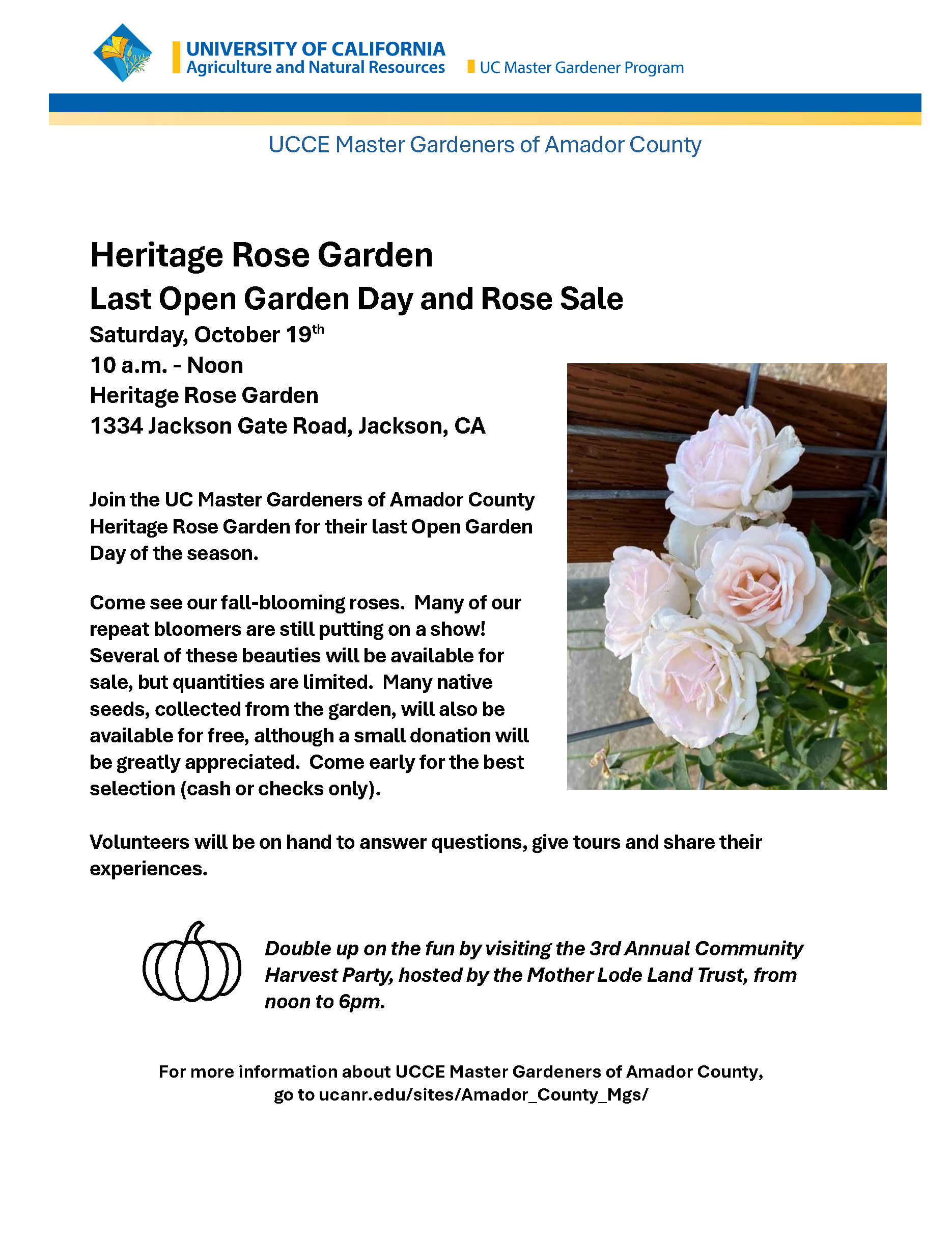 Heritage Rose Garden Rose Sale Flyer