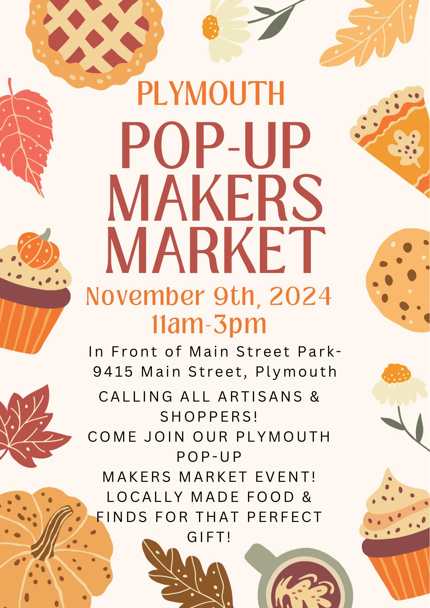 Plymouth Pop-Up Makers Market Flyer