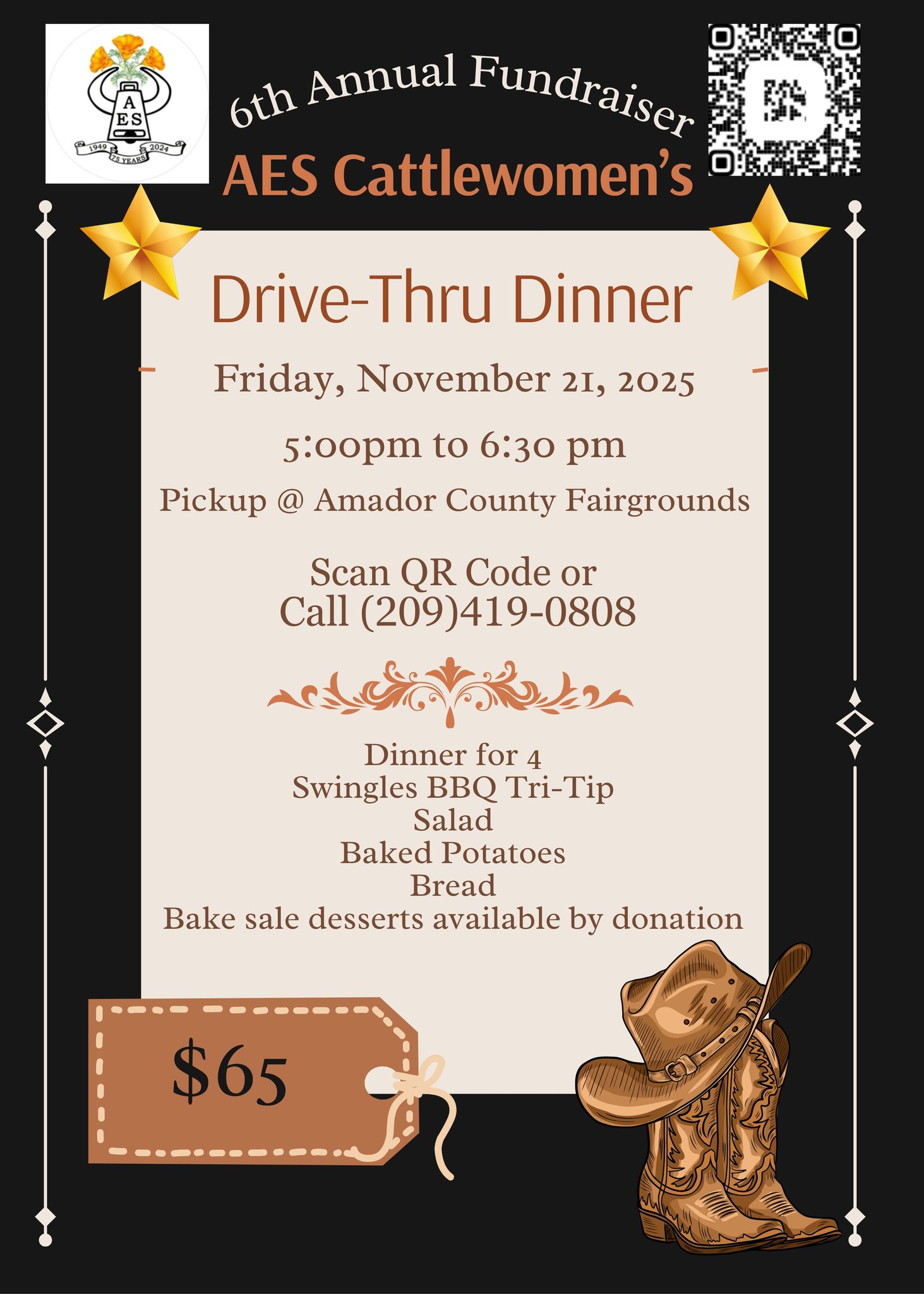 AES Cattlewomen's Drive-Thru Dinner Flyer