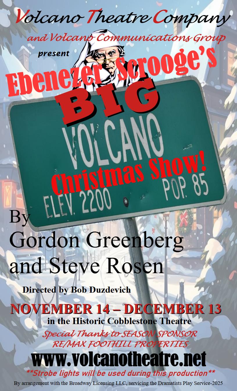 Ebenezer Scrooge's Big Volcano Christmas Show Flyer